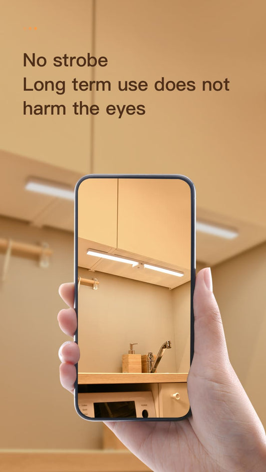 Sleek LED strip light installed under cabinet for ambient lighting