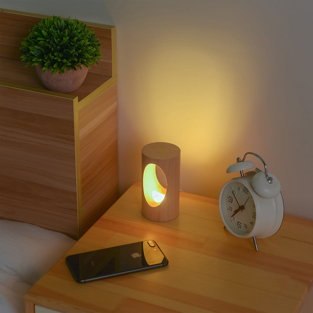 The Deco Loft solid wood LED lamp