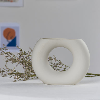 Decorative Ceramic Vase – Available in Half Moon Grey, Beige Dots, and Malachite Green
